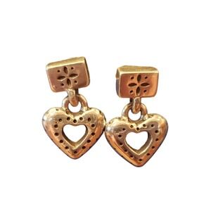 Brighton Dangle‎ Heart Earrings Silver Tone Stud Drop Dangle Jewelry